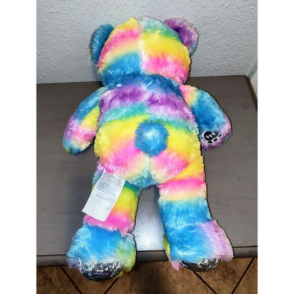 Build A Bear Rainbow Sparkle Teddy Bear 16" Great Condition Collectible - Picture 4 of 8